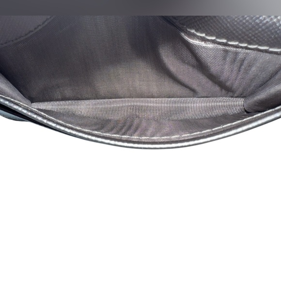 PRADA Saffiano Leather Card Case Wallet Metallic Silver Made in Italy - Picture 8 of 10